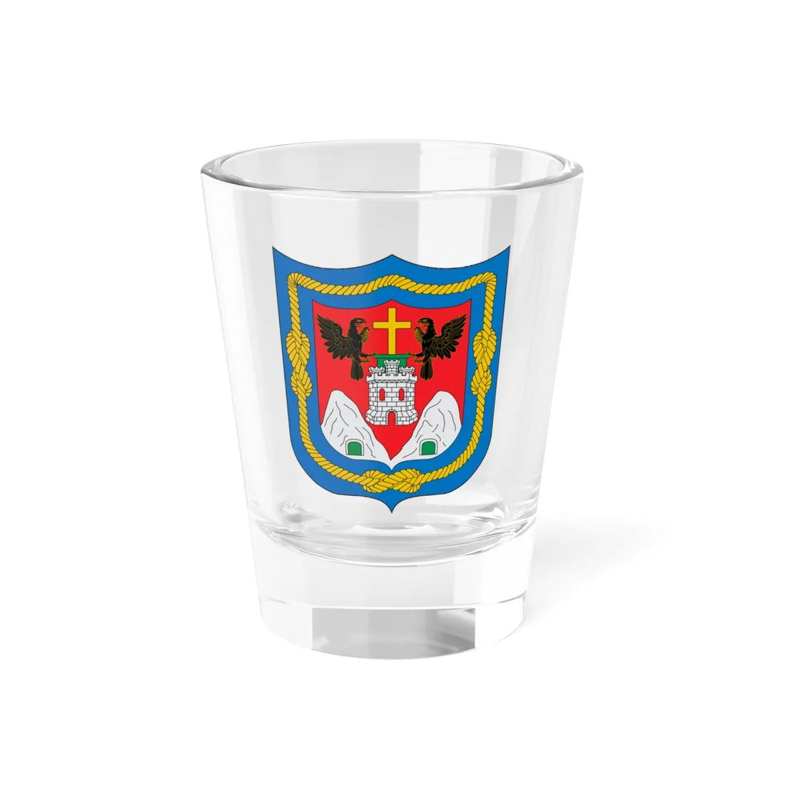 Escudo de Quito (Ecuador) (Coat of Arms) Shot Glass 1.5oz 1.5oz - Go Mug Yourself
