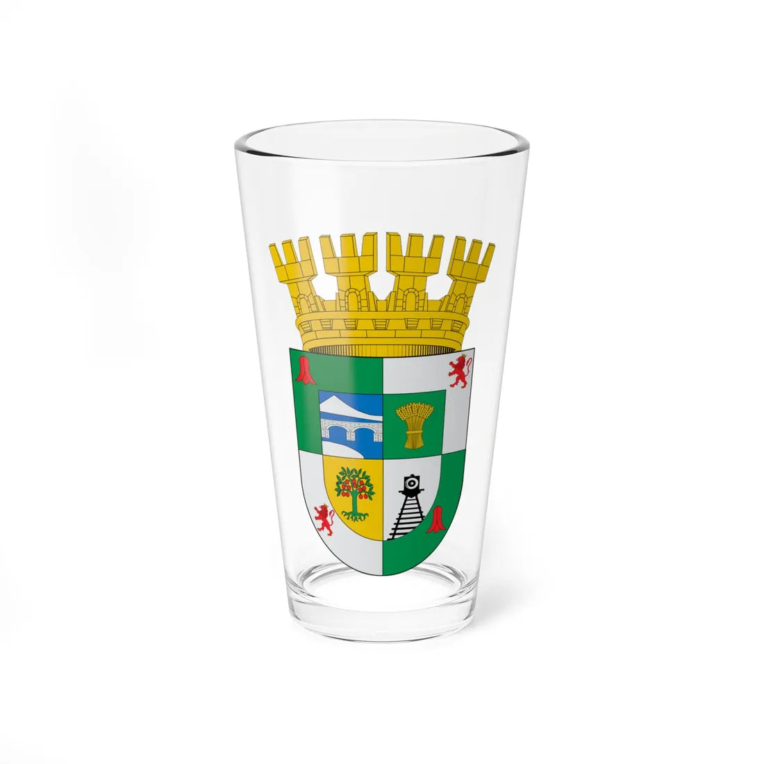 Escudo de Renaico (Chile) (Coat of Arms) Pint Glass 16oz 16oz - Go Mug Yourself