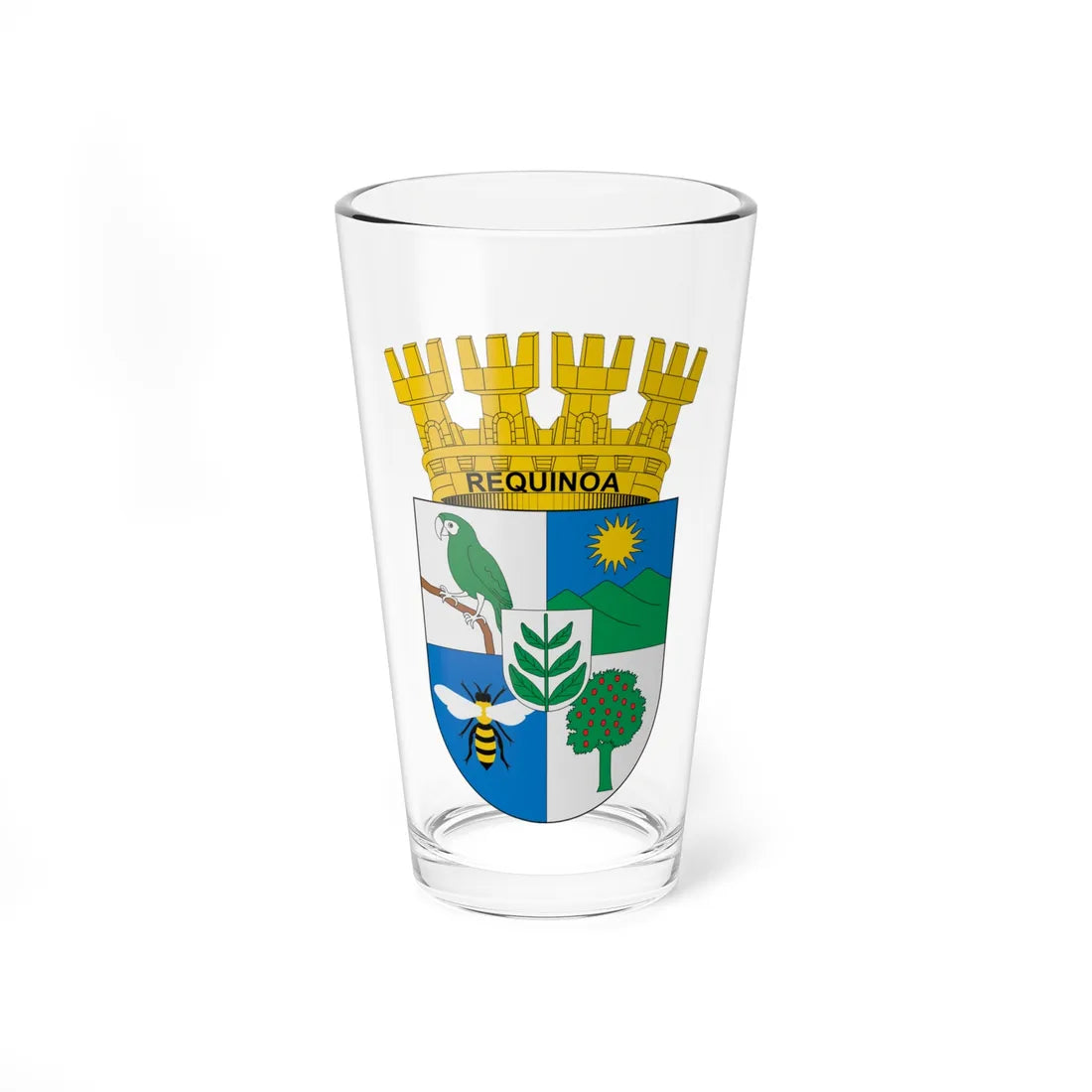 Escudo de Requínoa (Chile) (Coat of Arms) Pint Glass 16oz 16oz - Go Mug Yourself