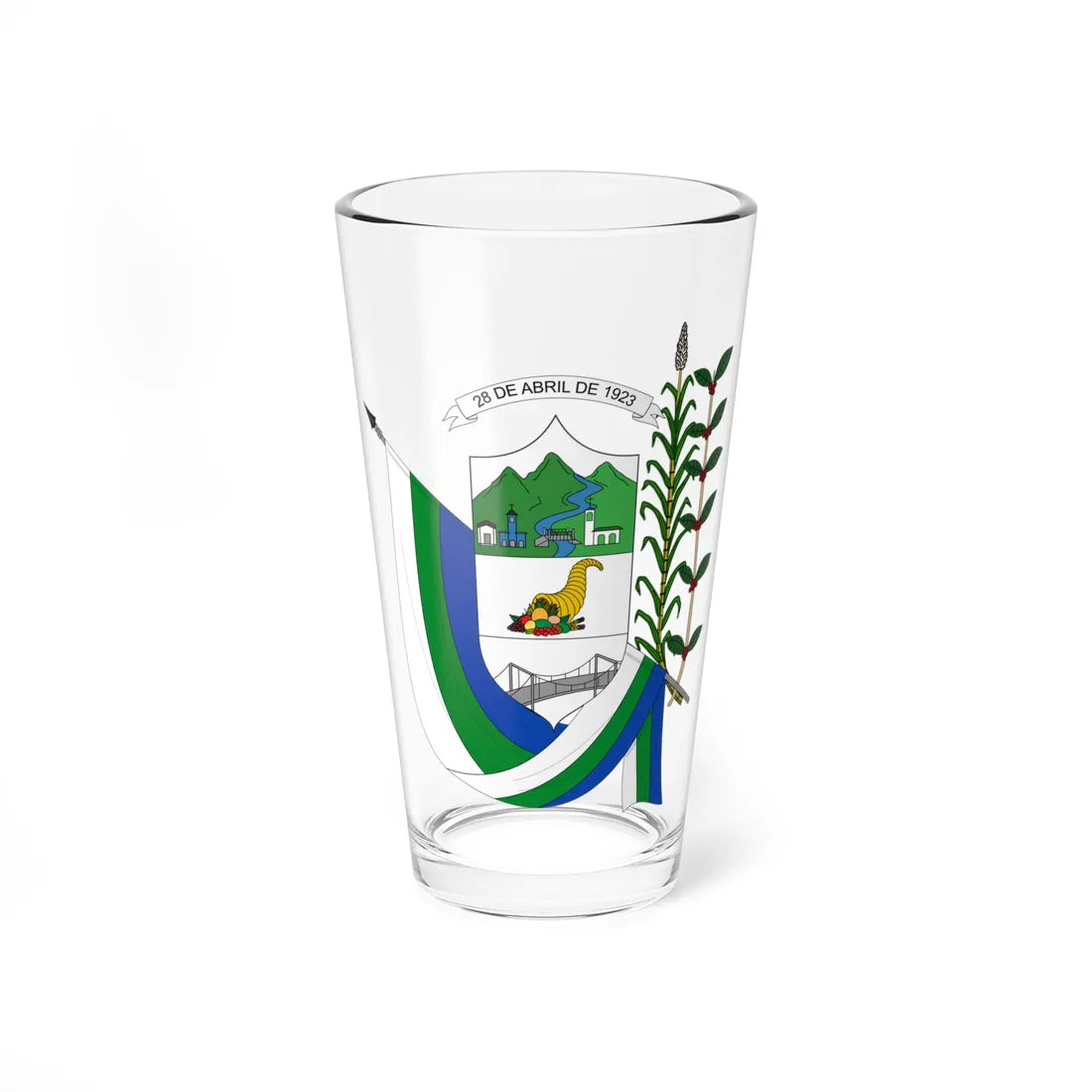 Escudo de Riofrío - Valle del Cauca (Colombia) (Coat of Arms) Pint Glass 16oz 16oz - Go Mug Yourself