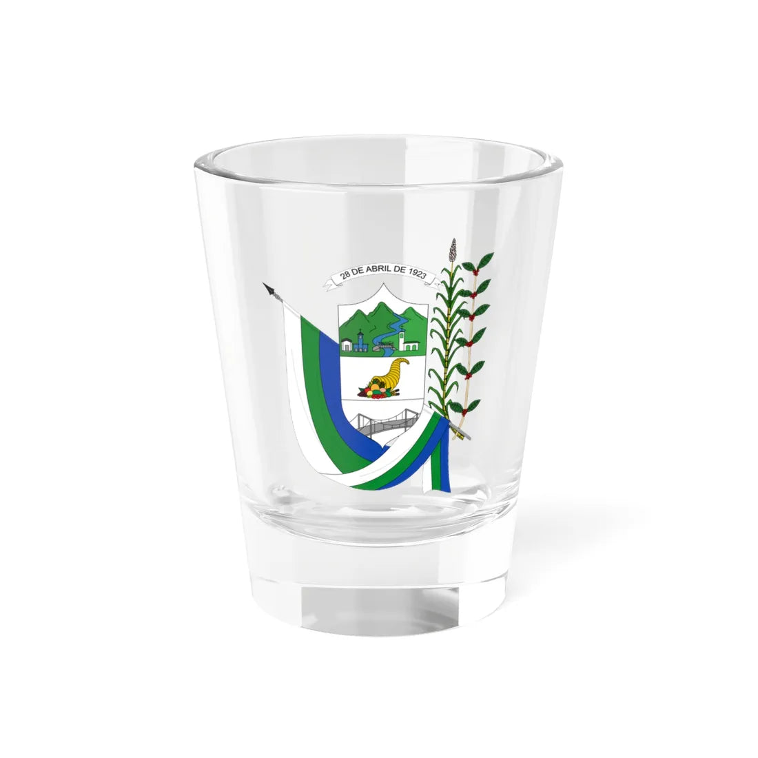 Escudo de Riofrío - Valle del Cauca (Colombia) (Coat of Arms) Shot Glass 1.5oz 1.5oz - Go Mug Yourself