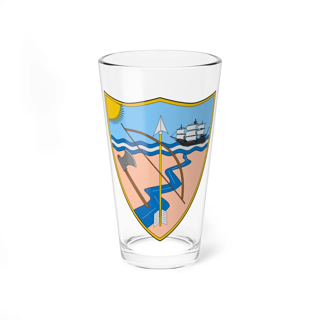 Escudo de Riohacha (Colombia) (Coat of Arms) Pint Glass 16oz 16oz - Go Mug Yourself
