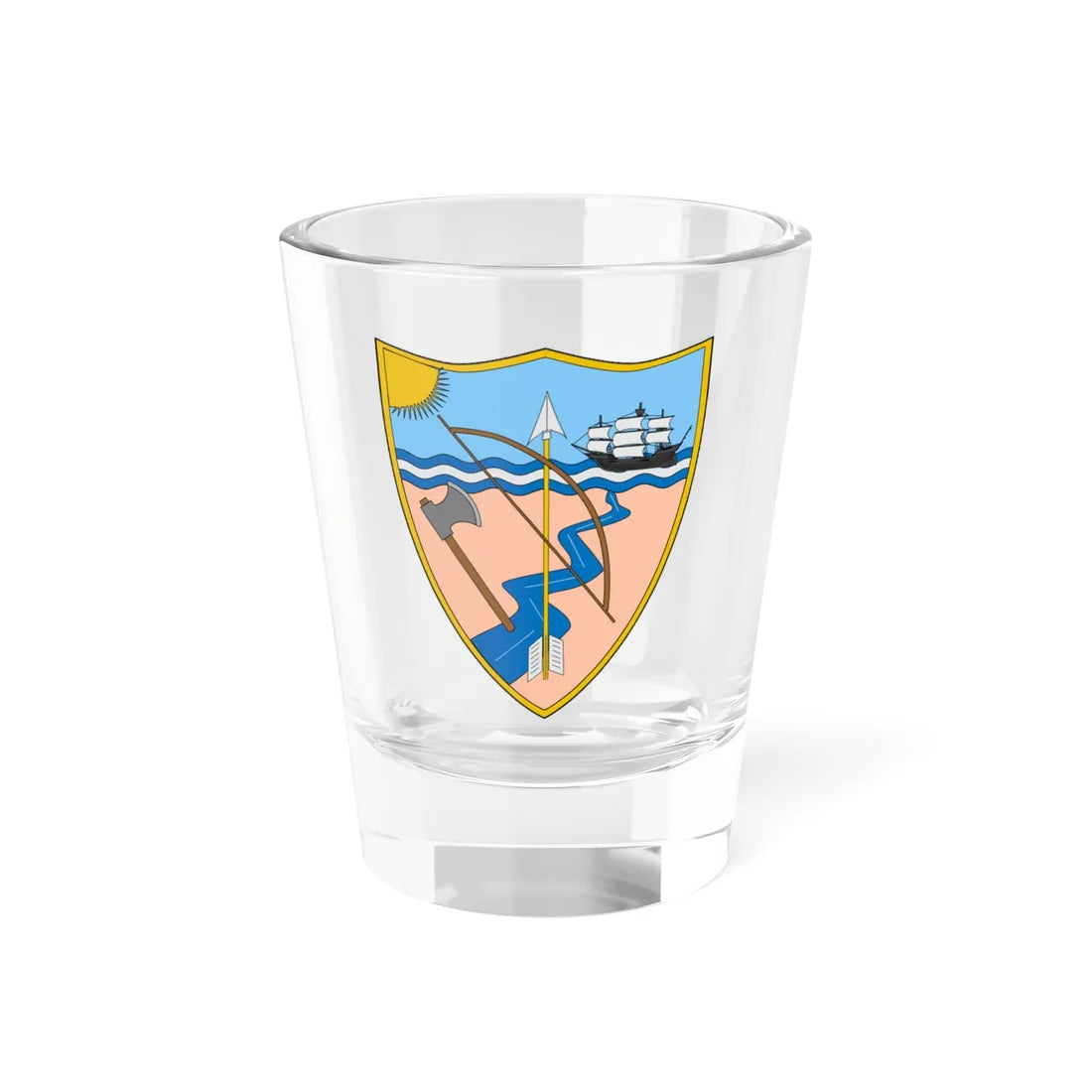 Escudo de Riohacha (Colombia) (Coat of Arms) Shot Glass 1.5oz 1.5oz - Go Mug Yourself