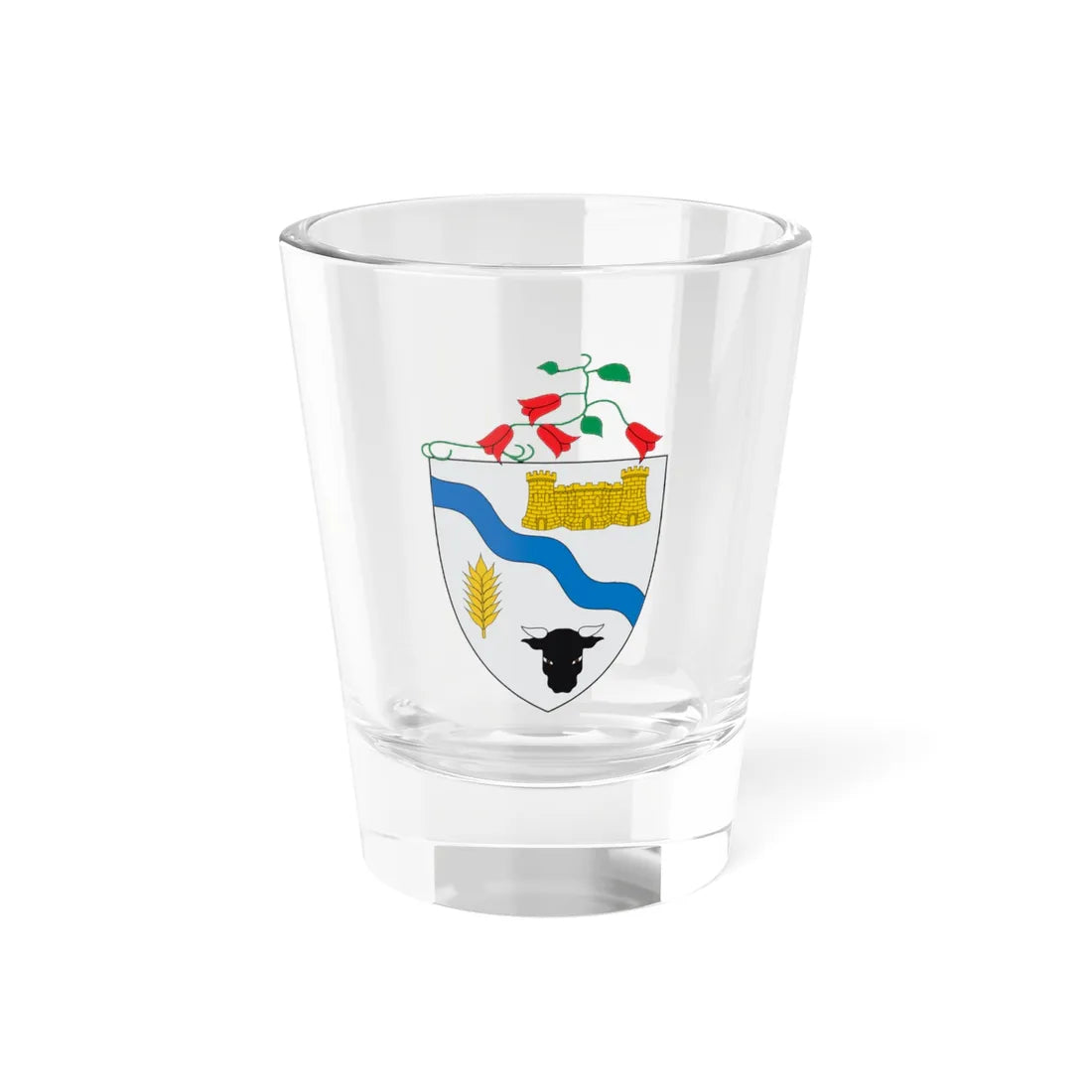 Escudo de Río Bueno (Chile) (Coat of Arms) Shot Glass 1.5oz 1.5oz - Go Mug Yourself