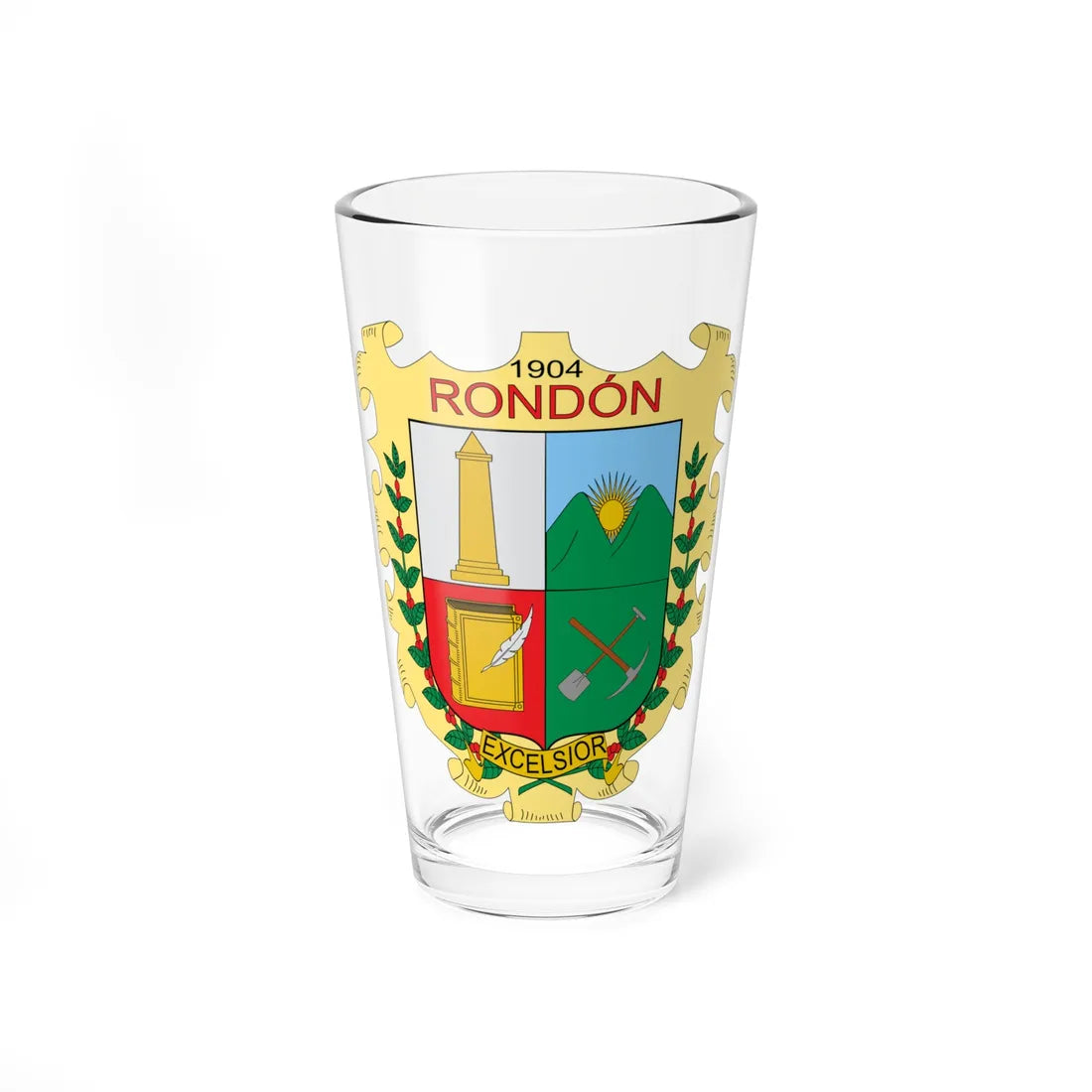 Escudo de Rondón Boyacá (Colombia) (Coat of Arms) Pint Glass 16oz 16oz - Go Mug Yourself