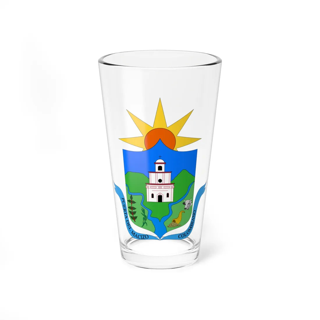 Escudo de Rosas - Cauca (Colombia) (Coat of Arms) Pint Glass 16oz 16oz - Go Mug Yourself