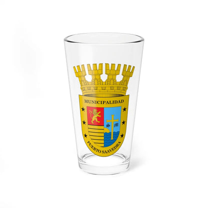 Escudo de Saavedra Chile (Chile) (Coat of Arms) Pint Glass 16oz 16oz - Go Mug Yourself