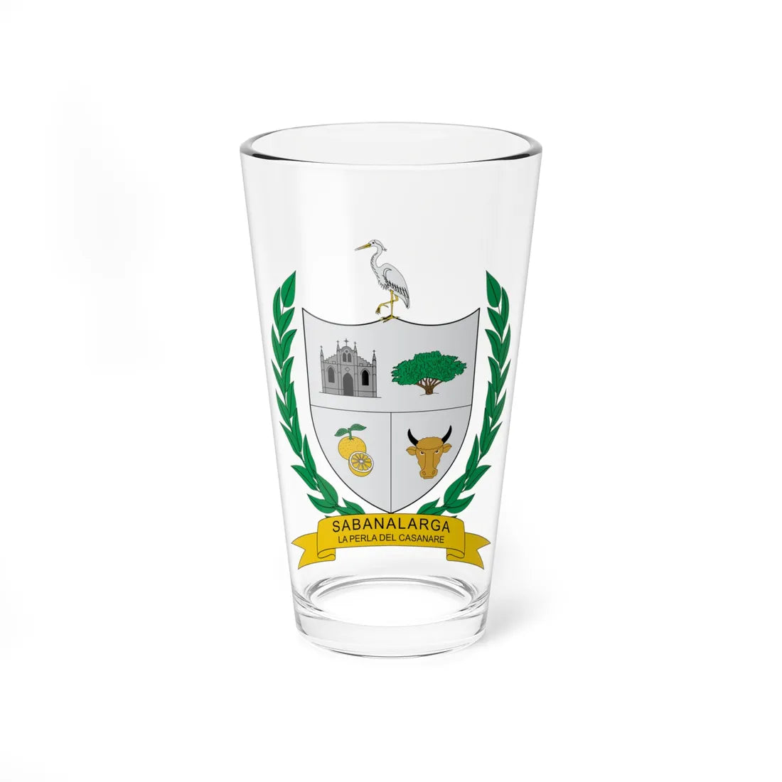 Escudo de Sabanalarga Casanare (Colombia) (Coat of Arms) Pint Glass 16oz 16oz - Go Mug Yourself