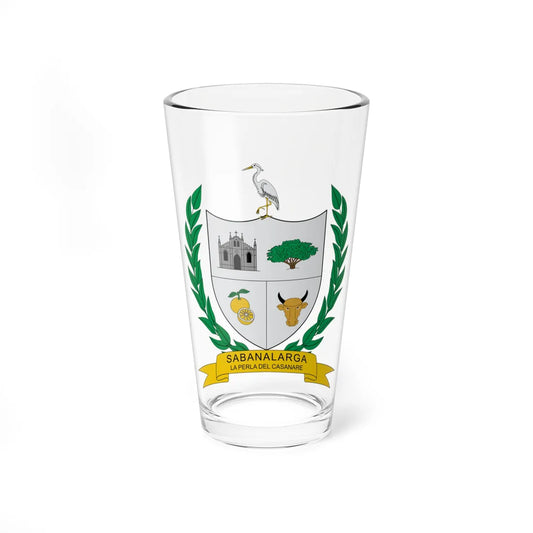 Escudo de Sabanalarga Casanare (Colombia) (Coat of Arms) Pint Glass 16oz 16oz - Go Mug Yourself