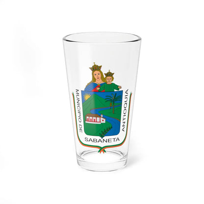 Escudo de Sabaneta Antioquia (Colombia) (Coat of Arms) Pint Glass 16oz 16oz - Go Mug Yourself