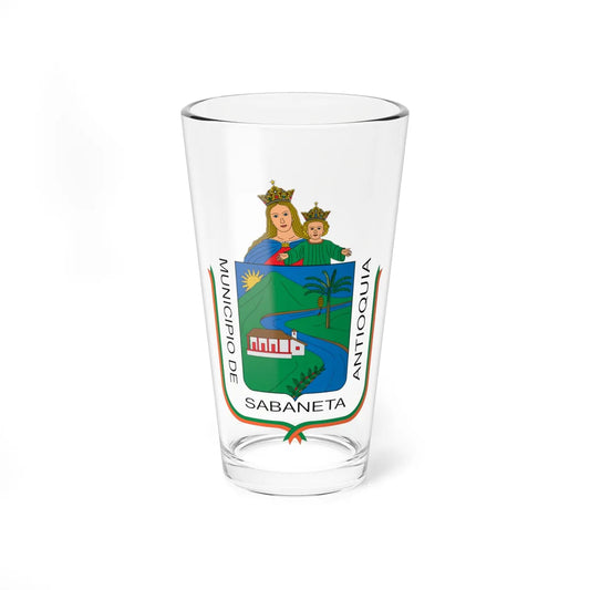 Escudo de Sabaneta Antioquia (Colombia) (Coat of Arms) Pint Glass 16oz 16oz - Go Mug Yourself