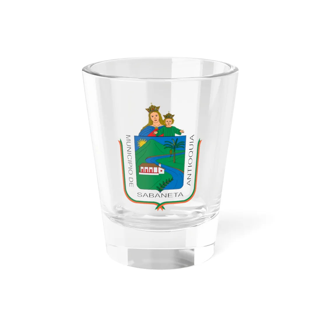 Escudo de Sabaneta Antioquia (Colombia) (Coat of Arms) Shot Glass 1.5oz 1.5oz - Go Mug Yourself