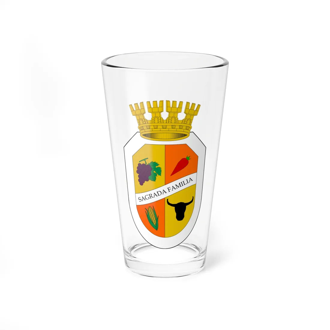 Escudo de Sagrada Familia (Chile) (Coat of Arms) Pint Glass 16oz 16oz - Go Mug Yourself