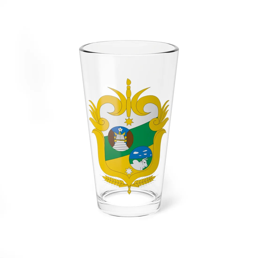 Escudo de Sahagún Córdoba (Colombia) (Coat of Arms) Pint Glass 16oz 16oz - Go Mug Yourself