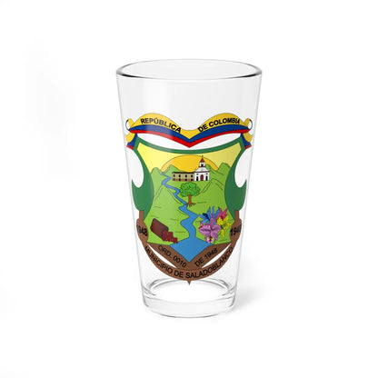 Escudo de Saladoblanco - Huila (Colombia) (Coat of Arms) Pint Glass 16oz 16oz - Go Mug Yourself