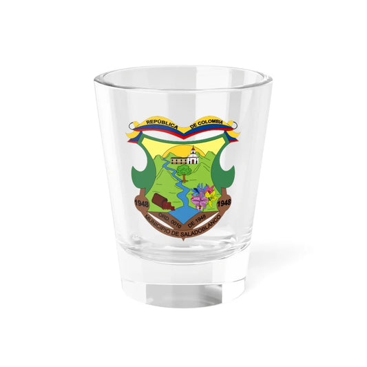 Escudo de Saladoblanco - Huila (Colombia) (Coat of Arms) Shot Glass 1.5oz 1.5oz - Go Mug Yourself