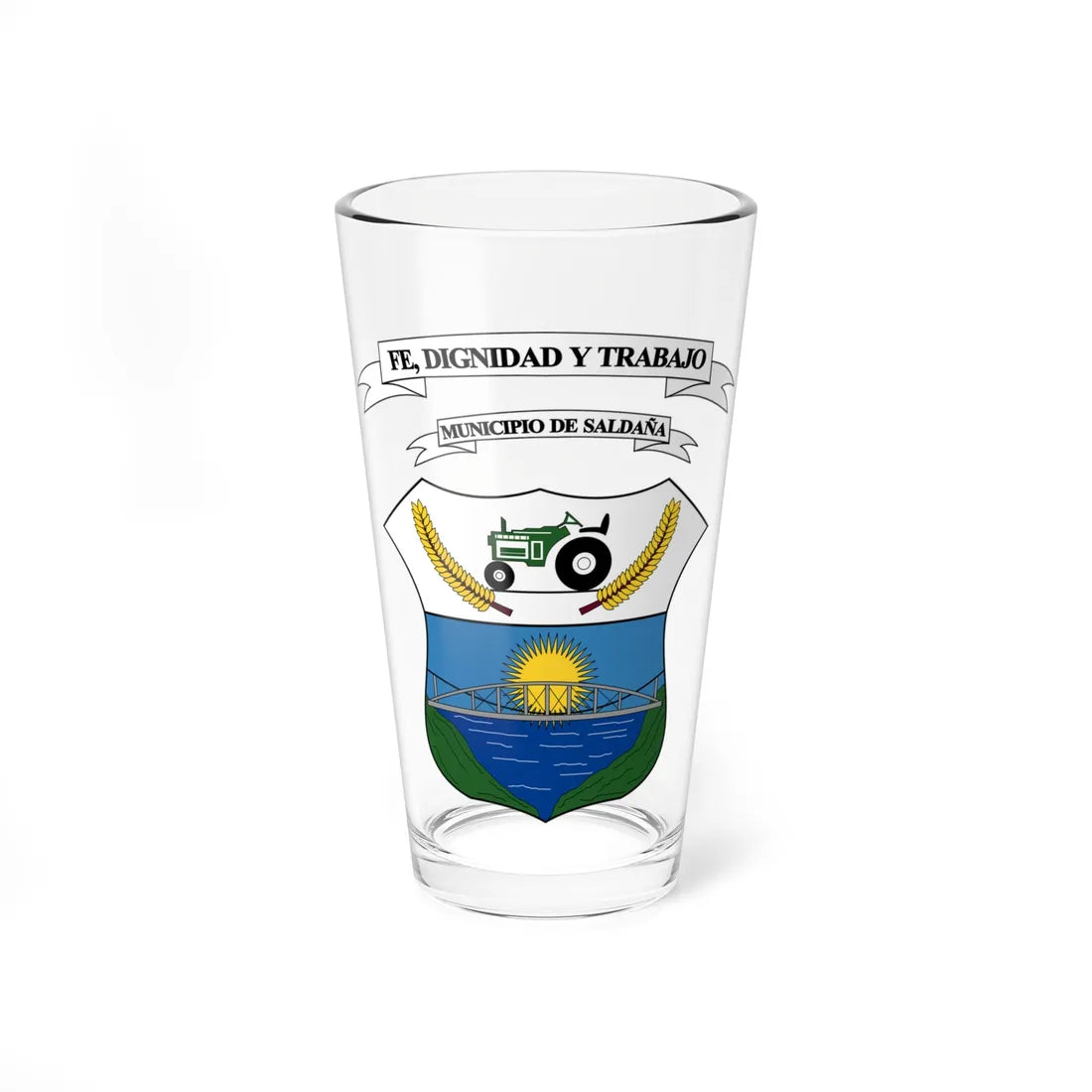 Escudo de Saldaña - Tolima (Colombia) (Coat of Arms) Pint Glass 16oz 16oz - Go Mug Yourself