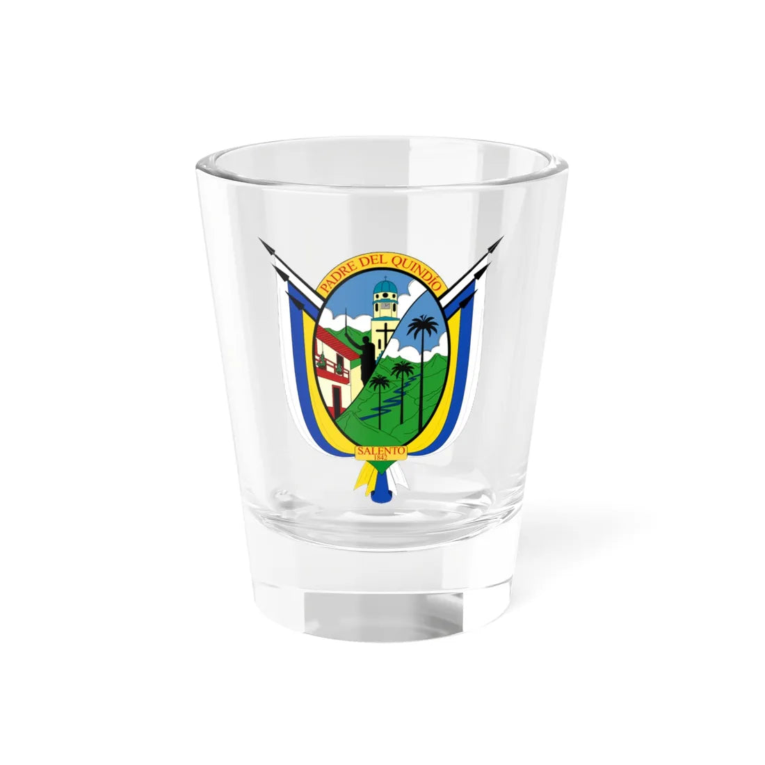 Escudo de Salento - Quindío (Colombia) (Coat of Arms) Shot Glass 1.5oz 1.5oz - Go Mug Yourself