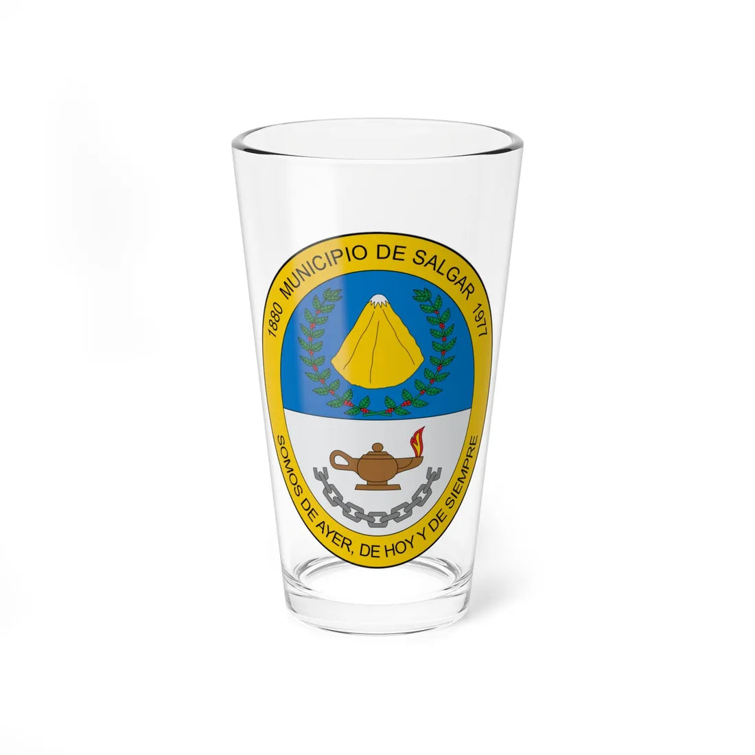 Escudo de Salgar (Colombia) (Coat of Arms) Pint Glass 16oz 16oz - Go Mug Yourself
