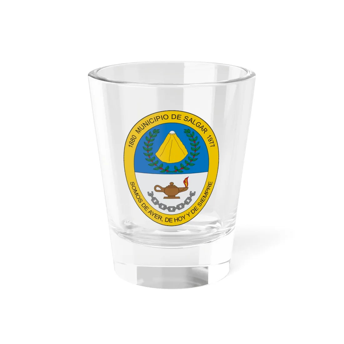 Escudo de Salgar (Colombia) (Coat of Arms) Shot Glass 1.5oz 1.5oz - Go Mug Yourself