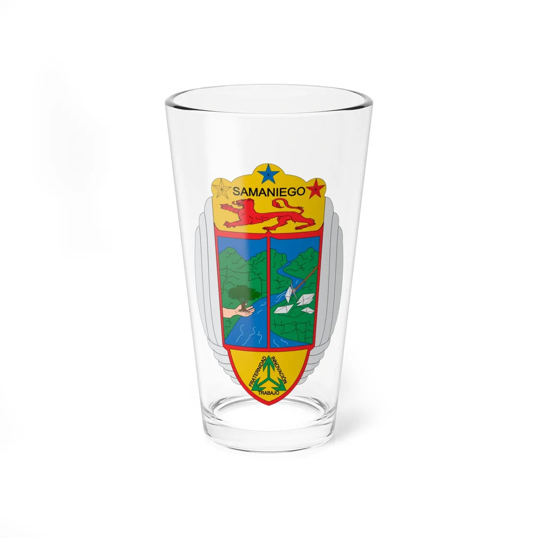 Escudo de Samaniego Nariño (Colombia) (Coat of Arms) Pint Glass 16oz 16oz - Go Mug Yourself