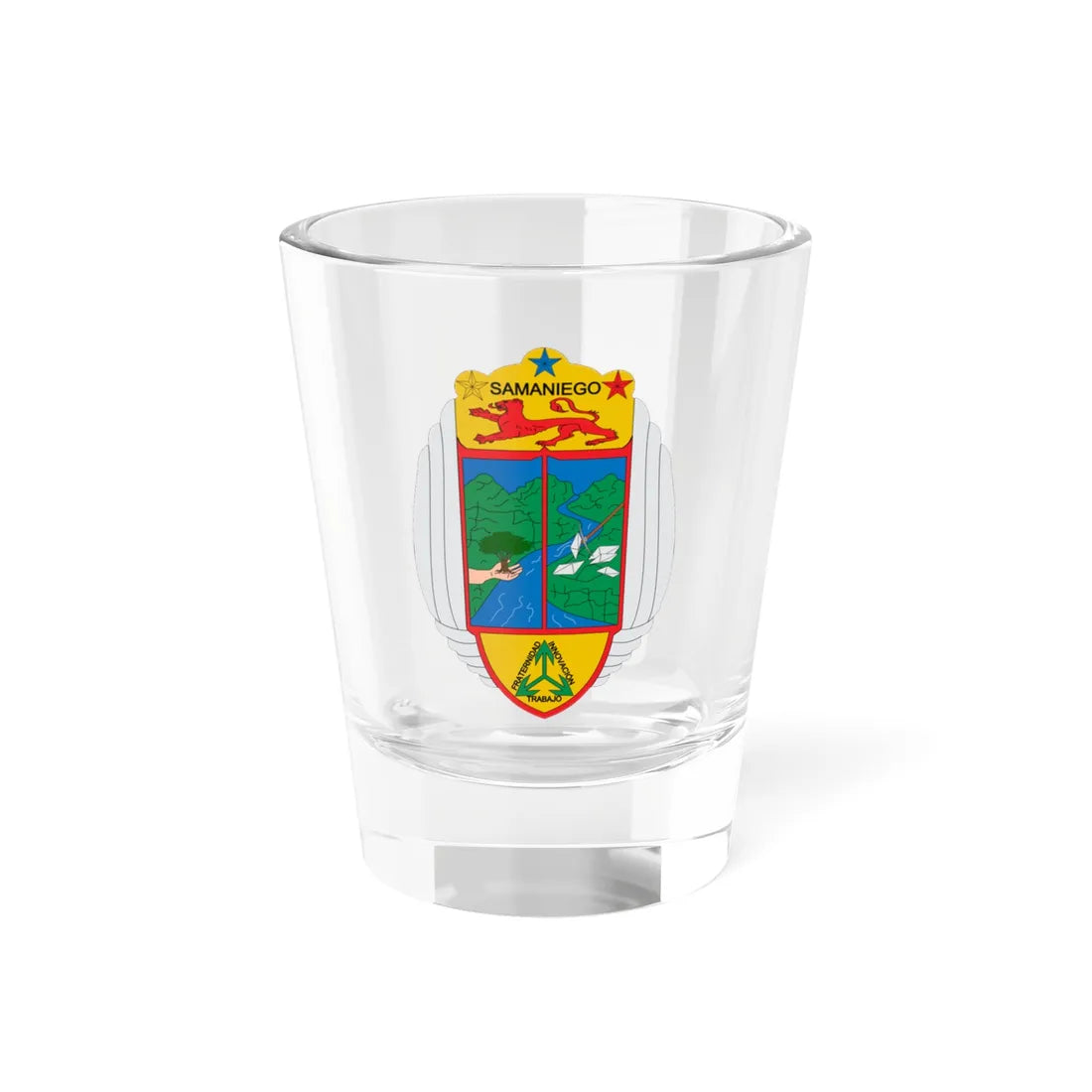 Escudo de Samaniego Nariño (Colombia) (Coat of Arms) Shot Glass 1.5oz 1.5oz - Go Mug Yourself