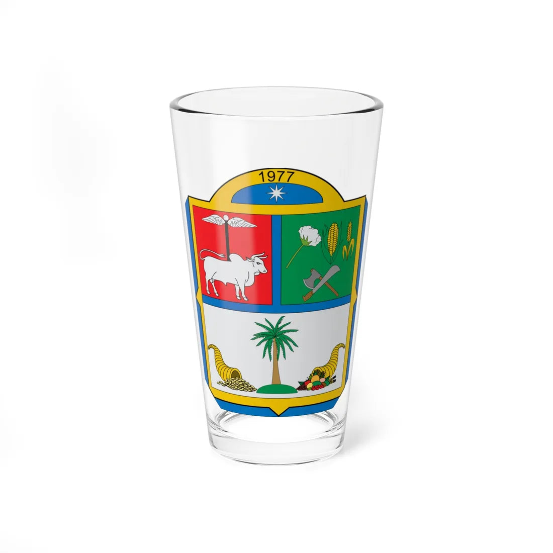 Escudo de San Alberto Cesar (Colombia) (Coat of Arms) Pint Glass 16oz 16oz - Go Mug Yourself