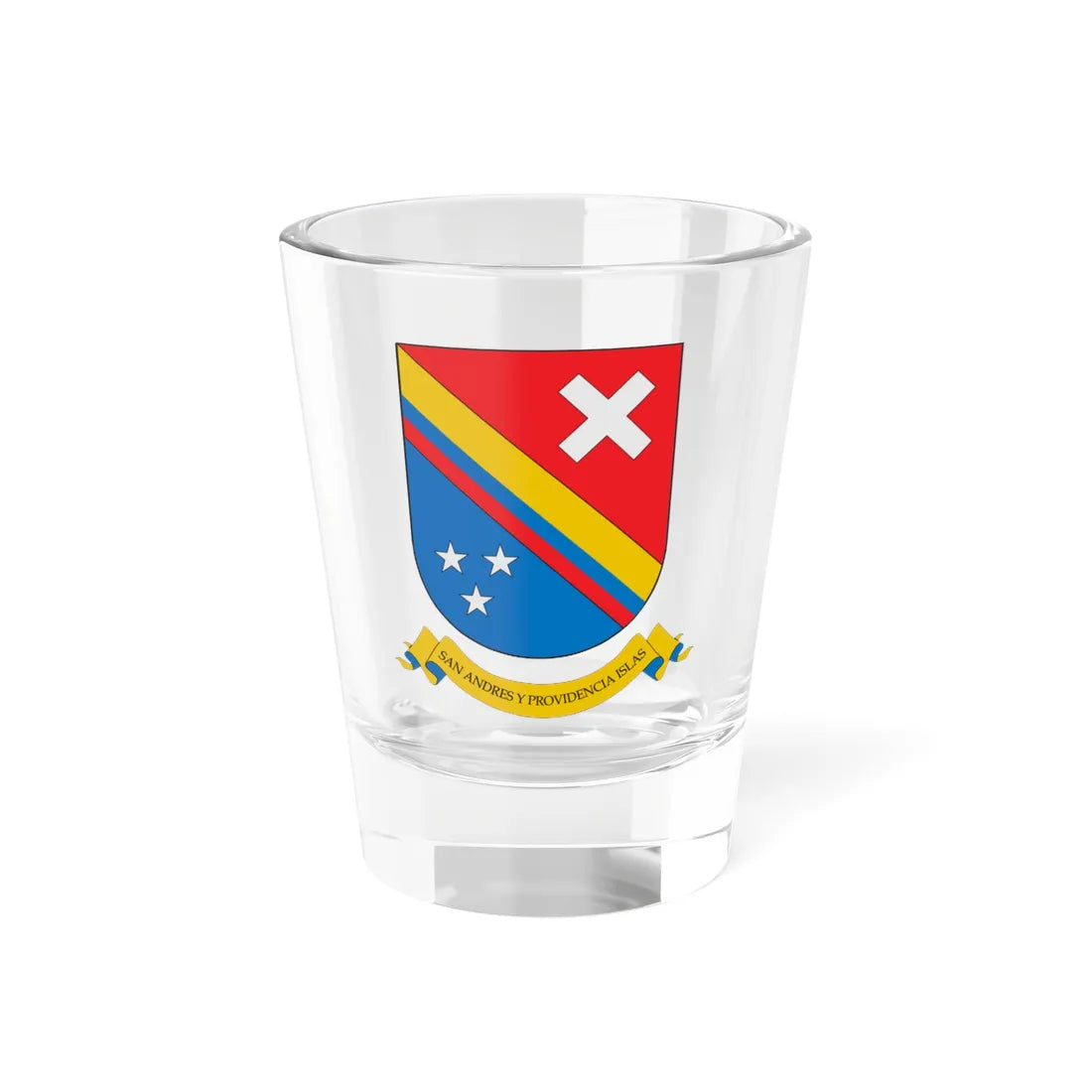 Escudo de San Andrés y Providencia (Colombia) (Coat of Arms) Shot Glass 1.5oz 1.5oz - Go Mug Yourself