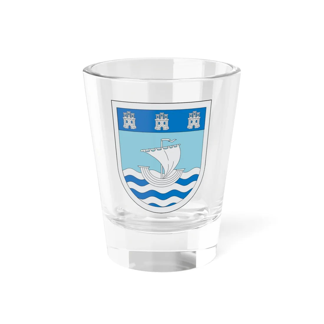 Escudo de San Antonio Chile (Chile) (Coat of Arms) Shot Glass 1.5oz 1.5oz - Go Mug Yourself