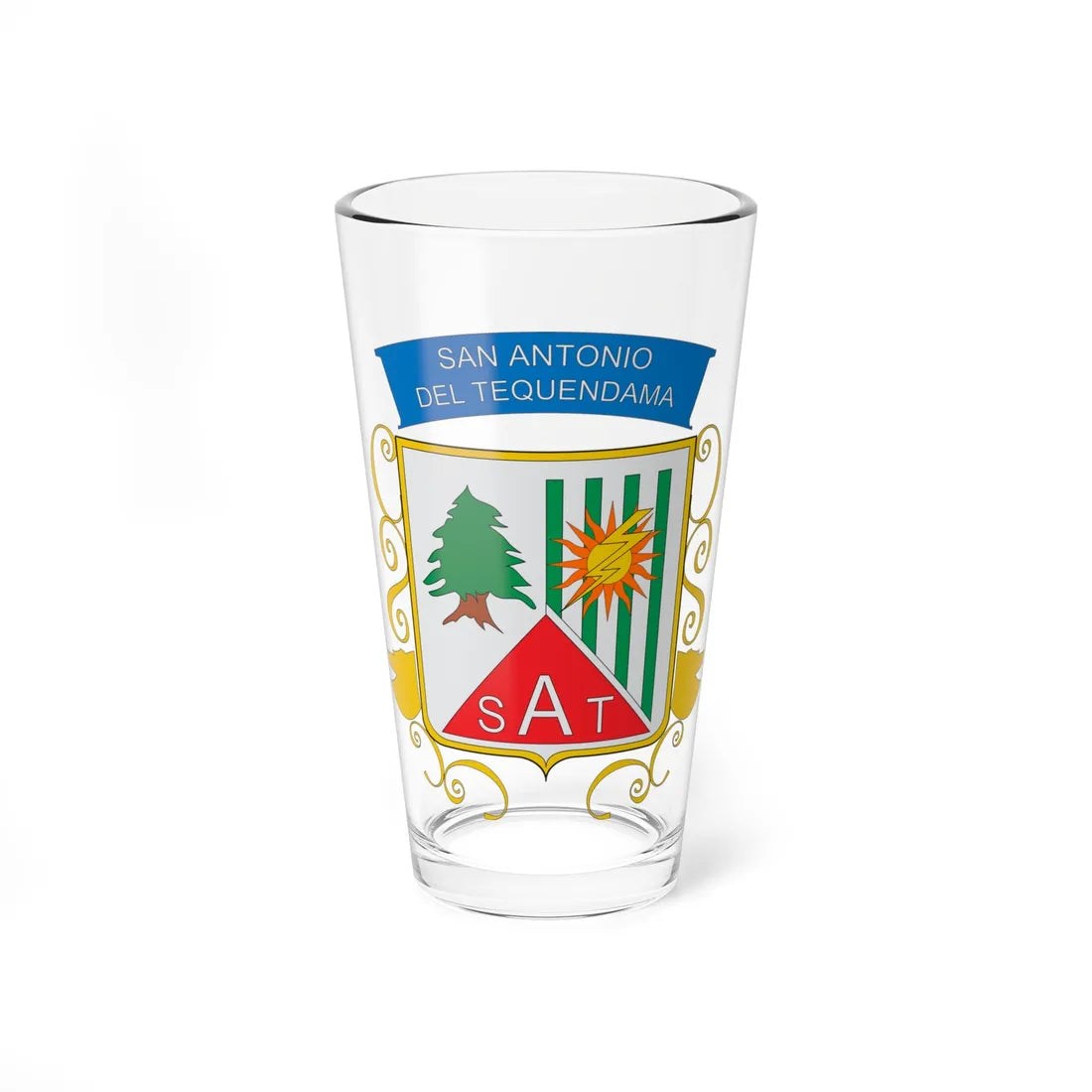 Escudo de San Antonio del Tequendama (Colombia) (Coat of Arms) Pint Glass 16oz 16oz - Go Mug Yourself