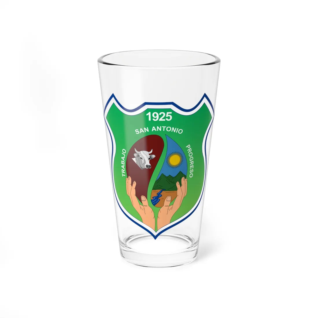 Escudo de San Antonio - Tolima (Colombia) (Coat of Arms) Pint Glass 16oz 16oz - Go Mug Yourself