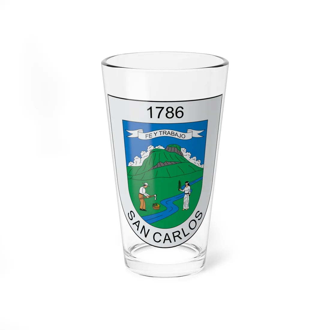Escudo de San Carlos Antioquia (Colombia) (Coat of Arms) Pint Glass 16oz 16oz - Go Mug Yourself