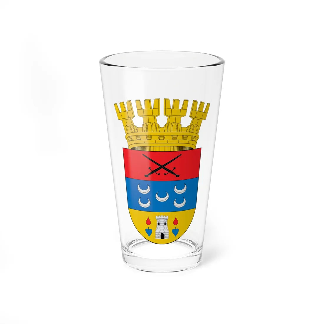 Escudo de San Carlos Chile (Chile) (Coat of Arms) Pint Glass 16oz 16oz - Go Mug Yourself
