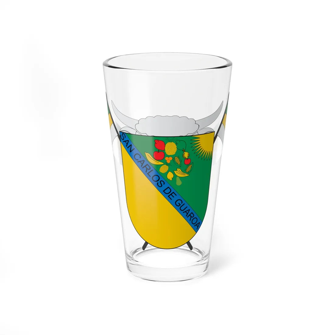 Escudo de San Carlos de Guaroa (Colombia) (Coat of Arms) Pint Glass 16oz 16oz - Go Mug Yourself