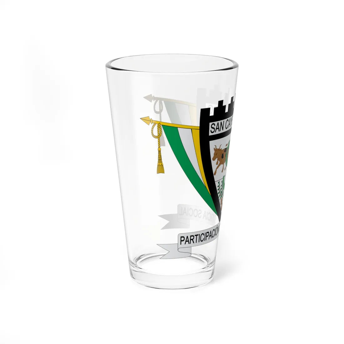Escudo de San Cayetano Cundinamarca (Colombia) (Coat of Arms) Pint Glass 16oz - Go Mug Yourself
