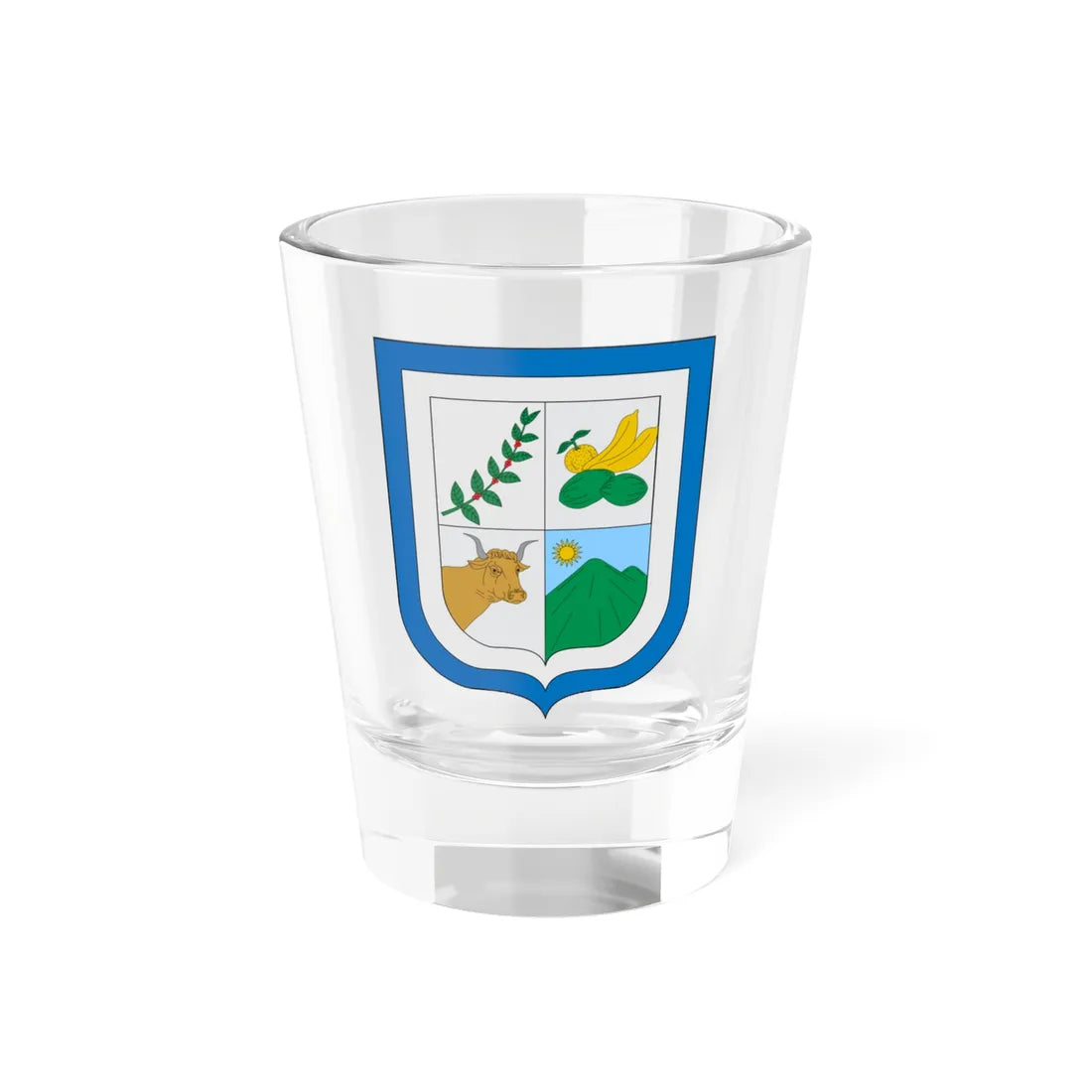 Escudo de San Francisco Cundinamarca (Colombia) (Coat of Arms) Shot Glass 1.5oz 1.5oz - Go Mug Yourself