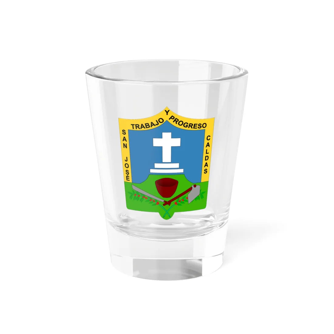 Escudo de San José - Caldas (Colombia) (Coat of Arms) Shot Glass 1.5oz 1.5oz - Go Mug Yourself