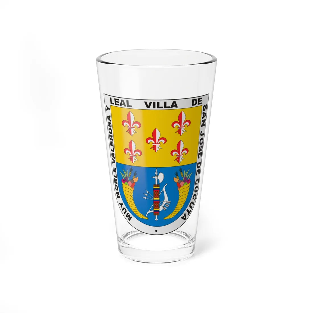 Escudo de San José de Cúcuta (Colombia) (Coat of Arms) Pint Glass 16oz 16oz - Go Mug Yourself