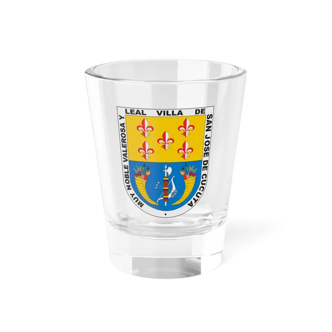 Escudo de San José de Cúcuta (Colombia) (Coat of Arms) Shot Glass 1.5oz 1.5oz - Go Mug Yourself
