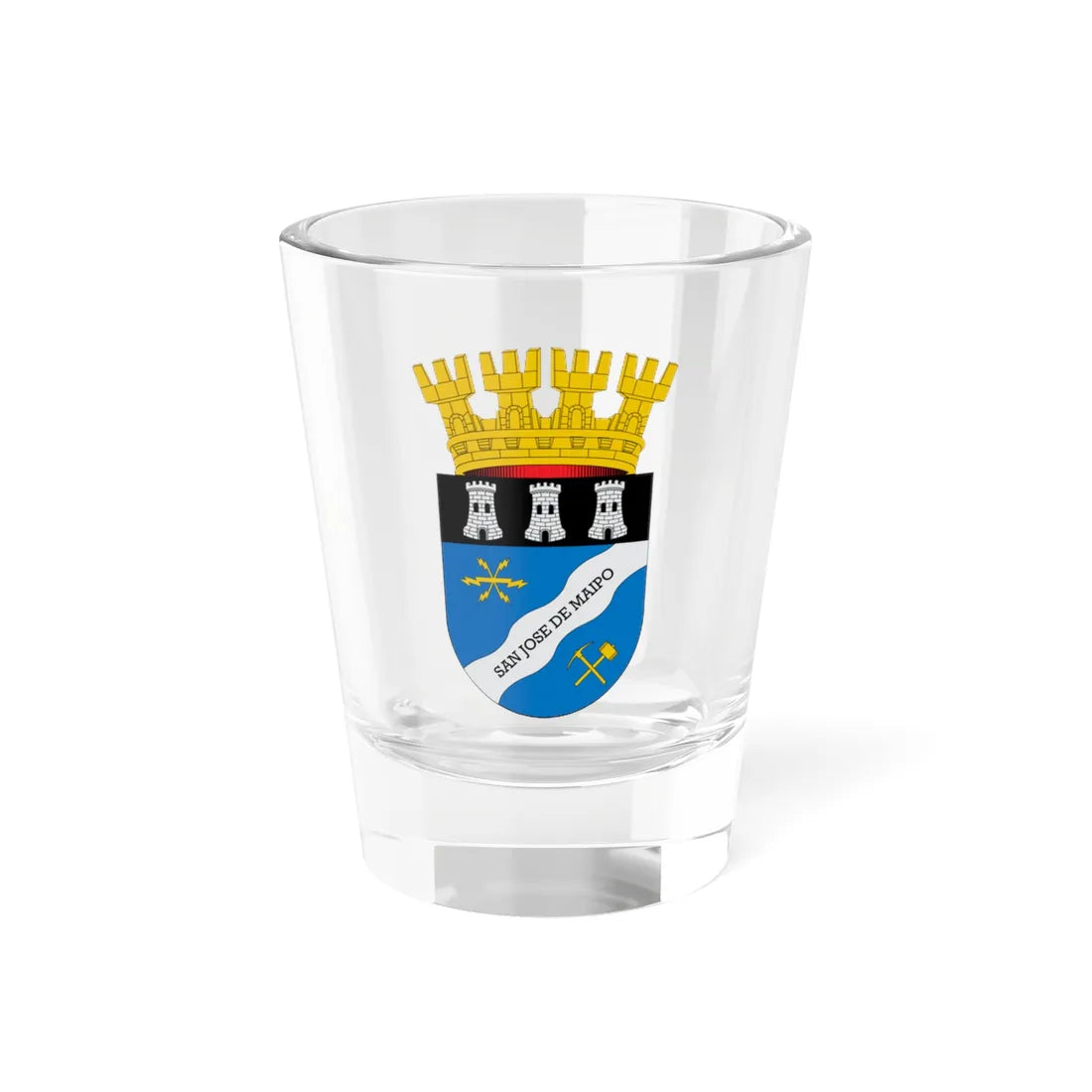 Escudo de San José de Maipo (Chile) (Coat of Arms) Shot Glass 1.5oz 1.5oz - Go Mug Yourself