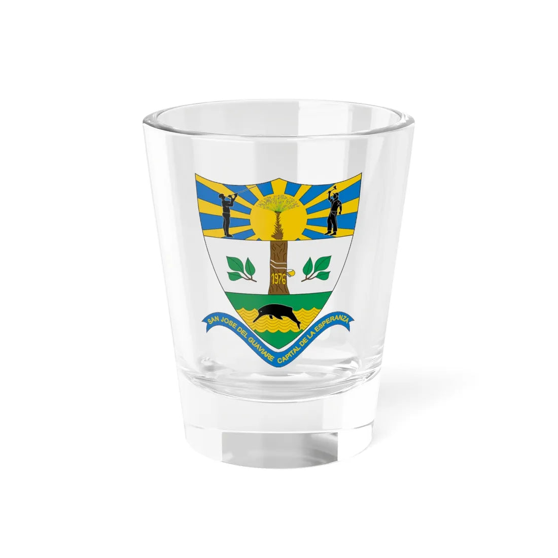 Escudo de San José del Guaviare (Colombia) (Coat of Arms) Shot Glass 1.5oz 1.5oz - Go Mug Yourself