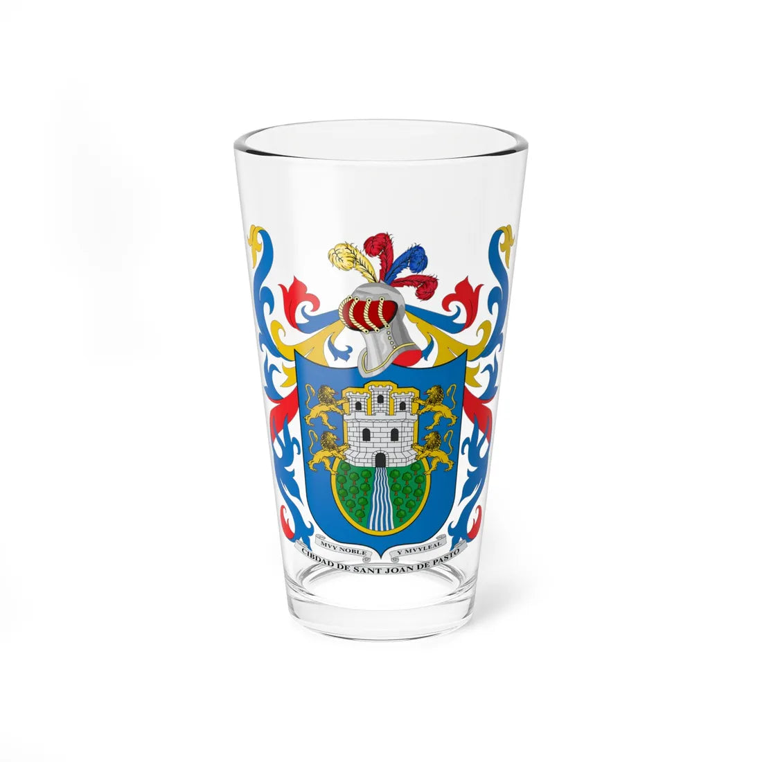 Escudo de San Juan de Pasto Nariño (Colombia) (Coat of Arms) Pint Glass 16oz 16oz - Go Mug Yourself