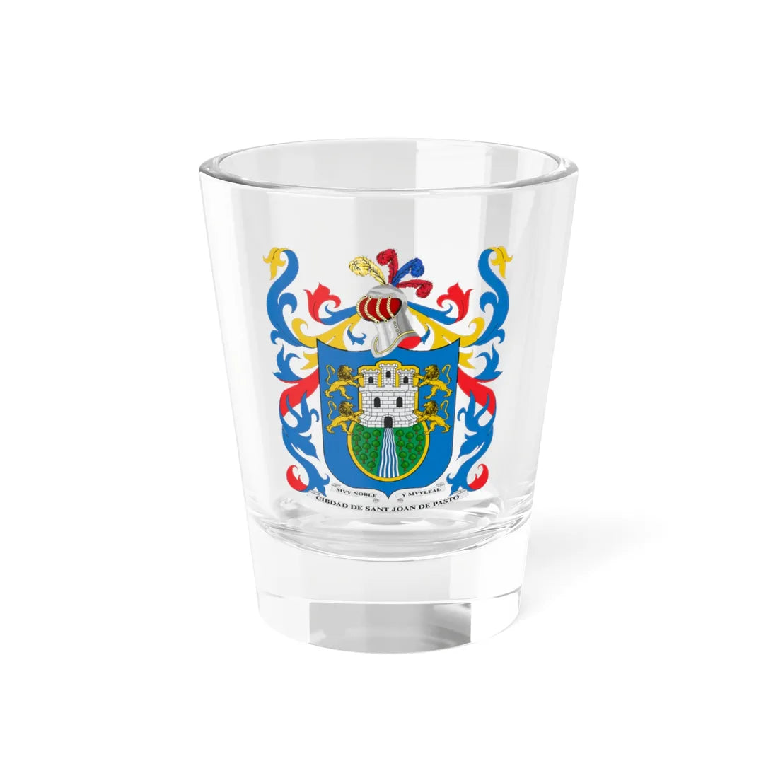 Escudo de San Juan de Pasto Nariño (Colombia) (Coat of Arms) Shot Glass 1.5oz 1.5oz - Go Mug Yourself