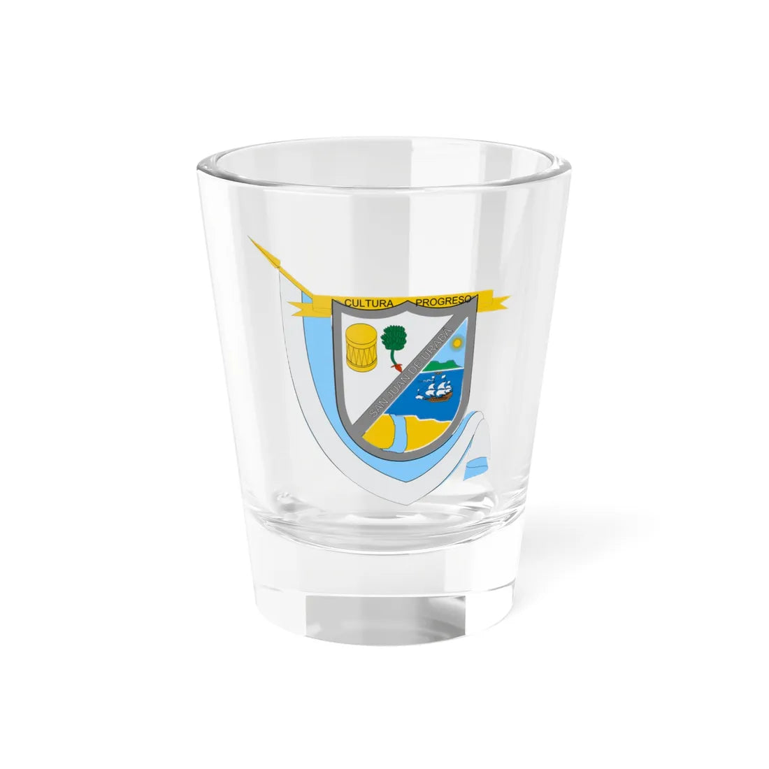 Escudo de San Juan de Urabá (Colombia) (Coat of Arms) Shot Glass 1.5oz 1.5oz - Go Mug Yourself
