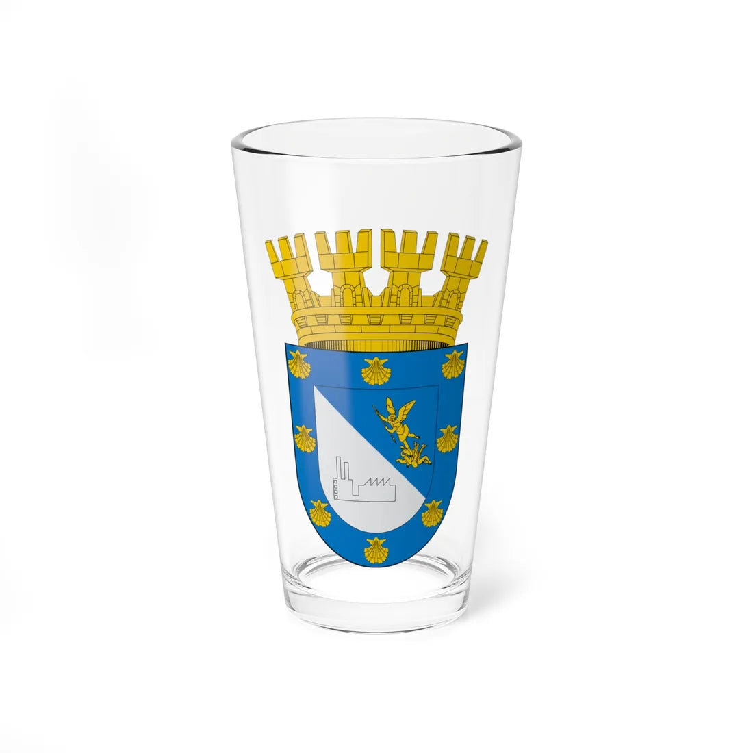 Escudo de San Miguel Chile (Chile) (Coat of Arms) Pint Glass 16oz 16oz - Go Mug Yourself