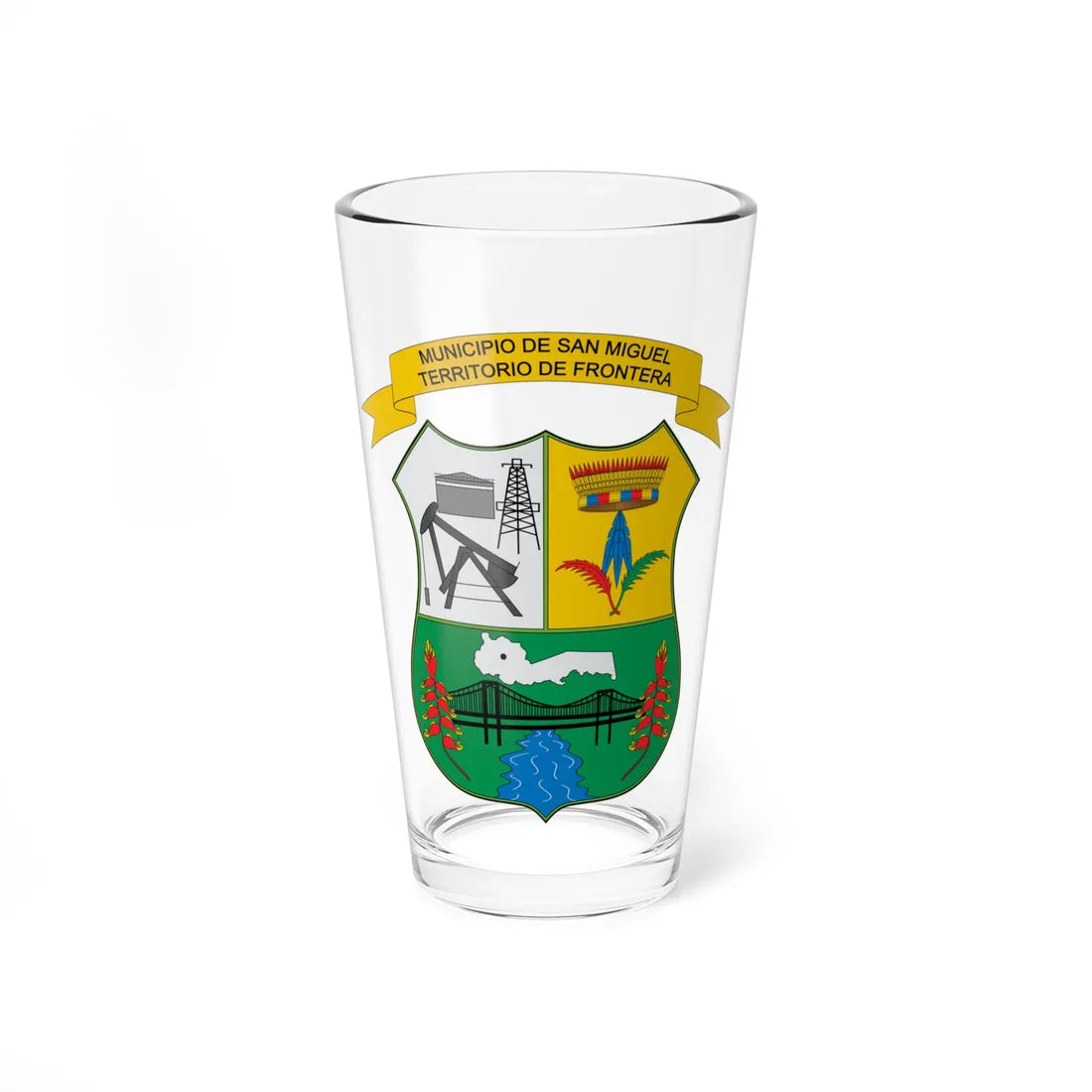 Escudo de San Miguel-La Dorada (Colombia) (Coat of Arms) Pint Glass 16oz 16oz - Go Mug Yourself