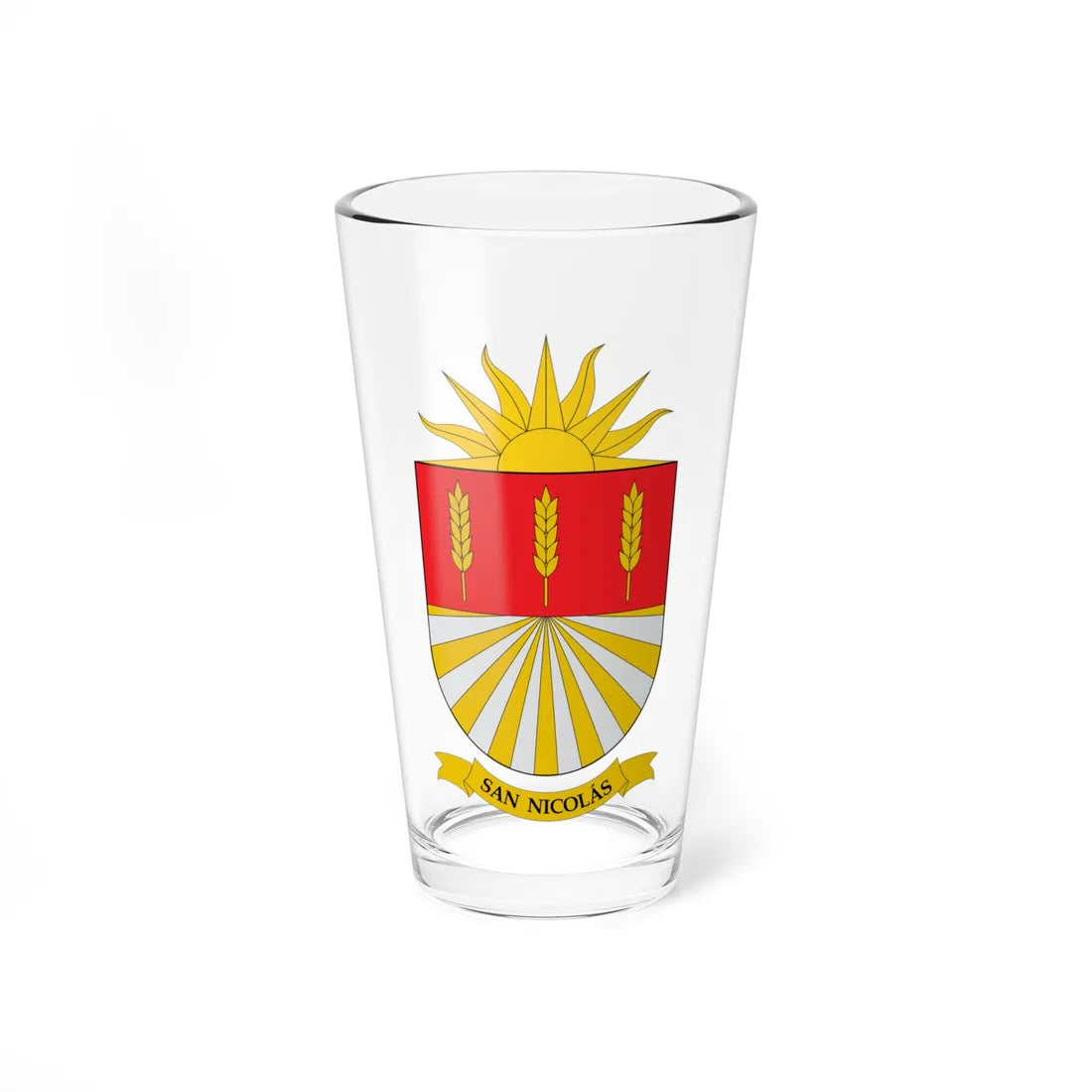 Escudo de San Nicolás Chile (Chile) (Coat of Arms) Pint Glass 16oz 16oz - Go Mug Yourself