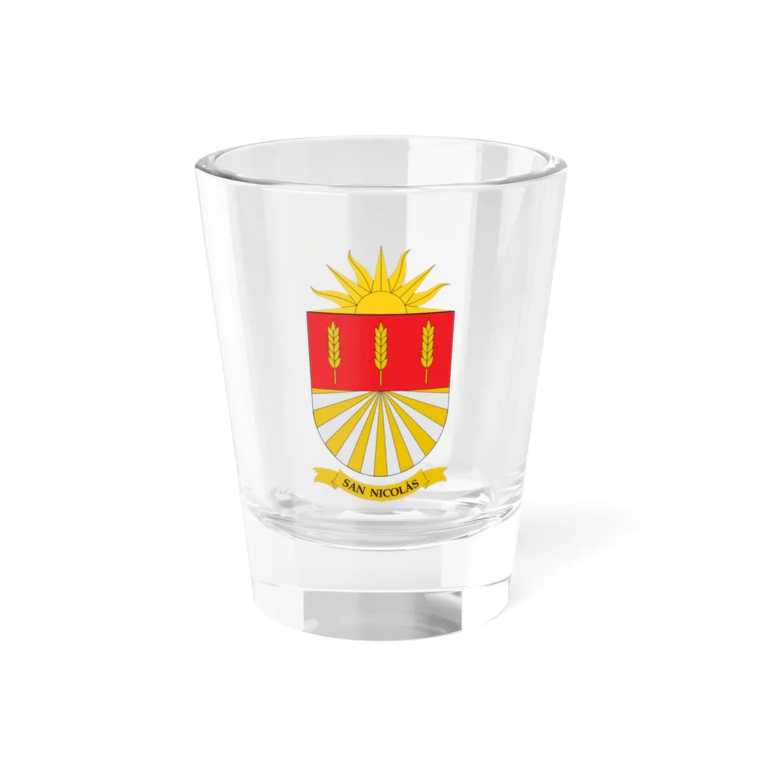 Escudo de San Nicolás Chile (Chile) (Coat of Arms) Shot Glass 1.5oz 1.5oz - Go Mug Yourself
