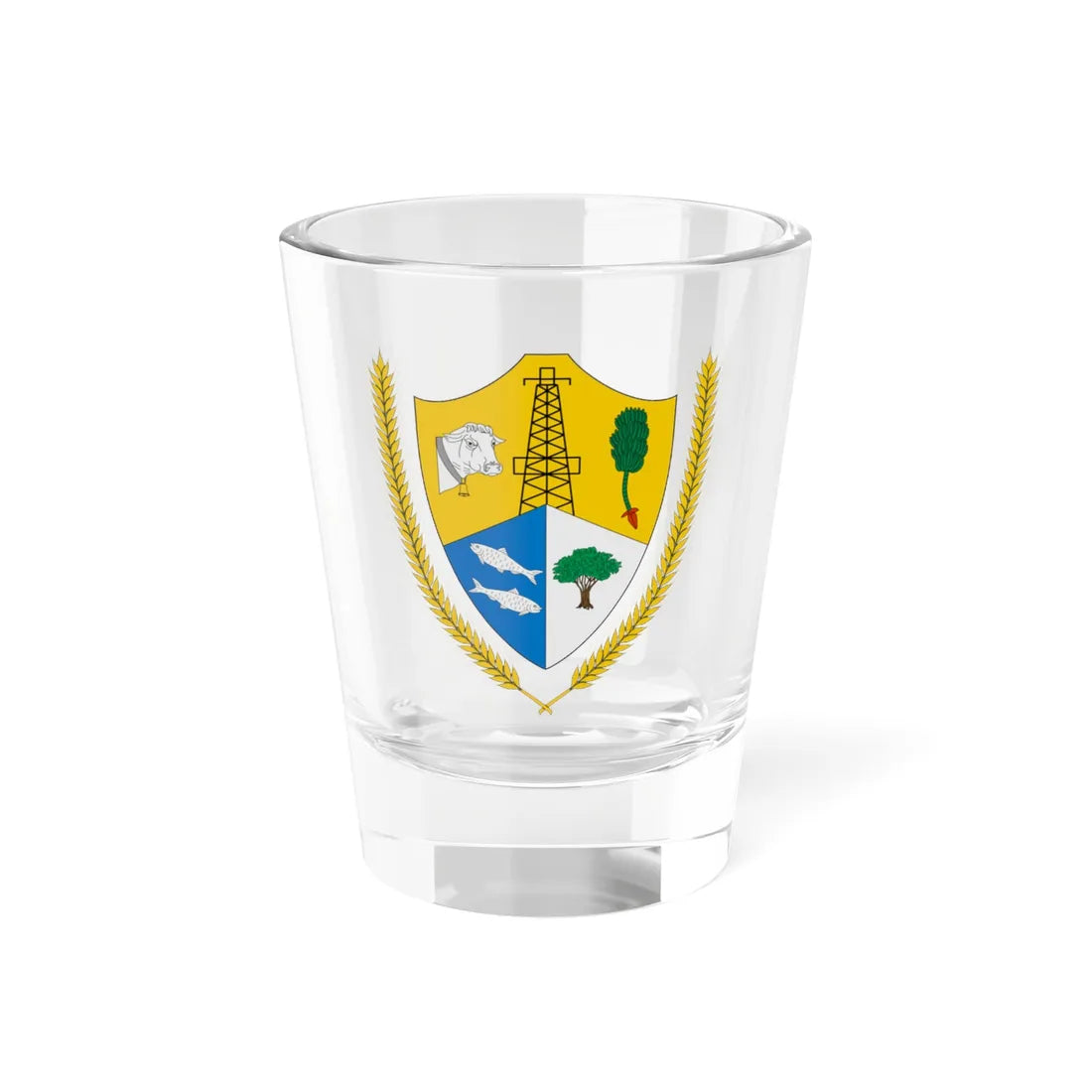 Escudo de San Pablo Bolívar (Colombia) (Coat of Arms) Shot Glass 1.5oz 1.5oz - Go Mug Yourself