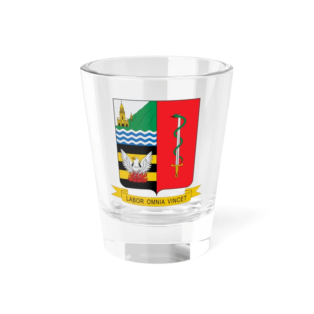 Escudo de San Pablo-Nariño (Colombia) (Coat of Arms) Shot Glass 1.5oz 1.5oz - Go Mug Yourself
